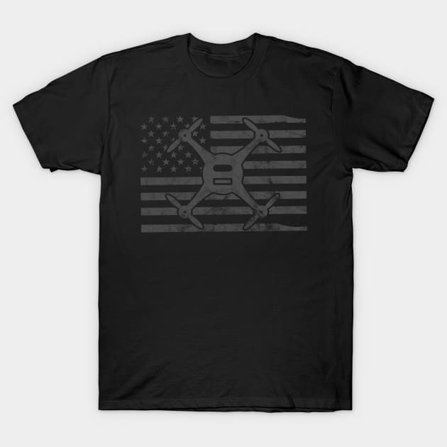 Drone Flag Patriotic Quadcopter UAS UAV Drone Pilot 4th of july T-Shirt by ARMU66